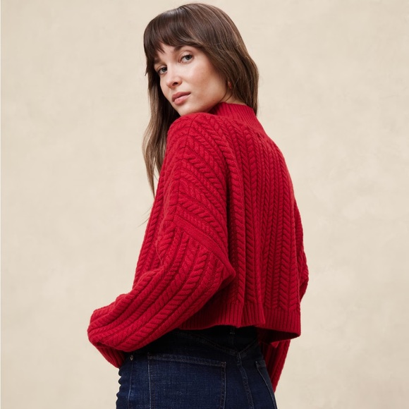 CROPPED CABLE TURTLENECK SWEATER - Picture 4 of 8